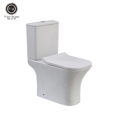 Elongated two piece wash down bathrooms with cover toilet bowl ceramic